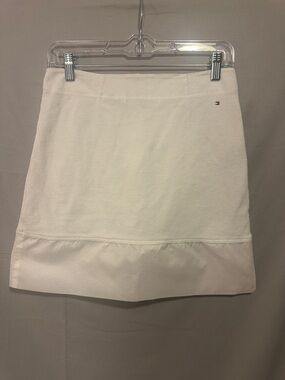 Tommy Hilfiger Cream-White Mini Skirt with Subtle Flag Logo